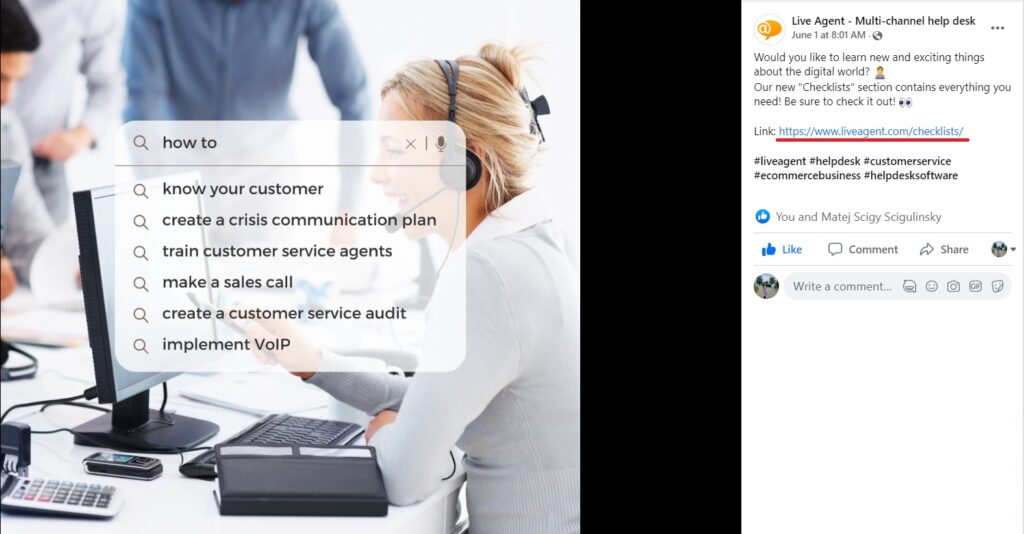 LiveAgent's Facebok vanity URL
