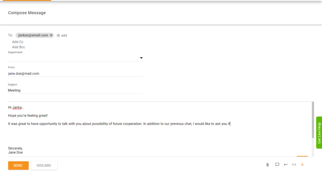 отваряне на имейл
