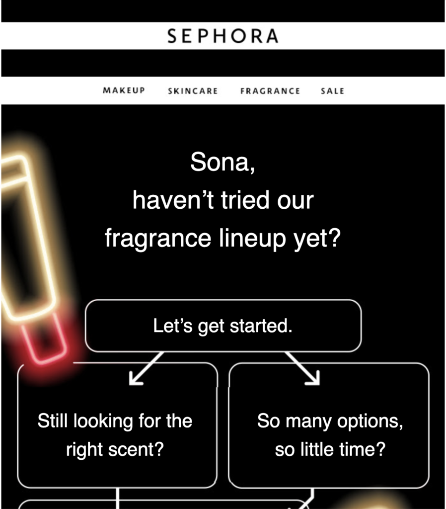 Имейл за завръщане от Sephora