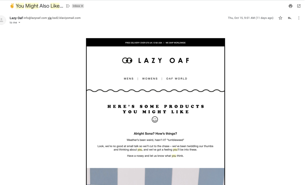Кръстосани продажби Lazy Oaf
