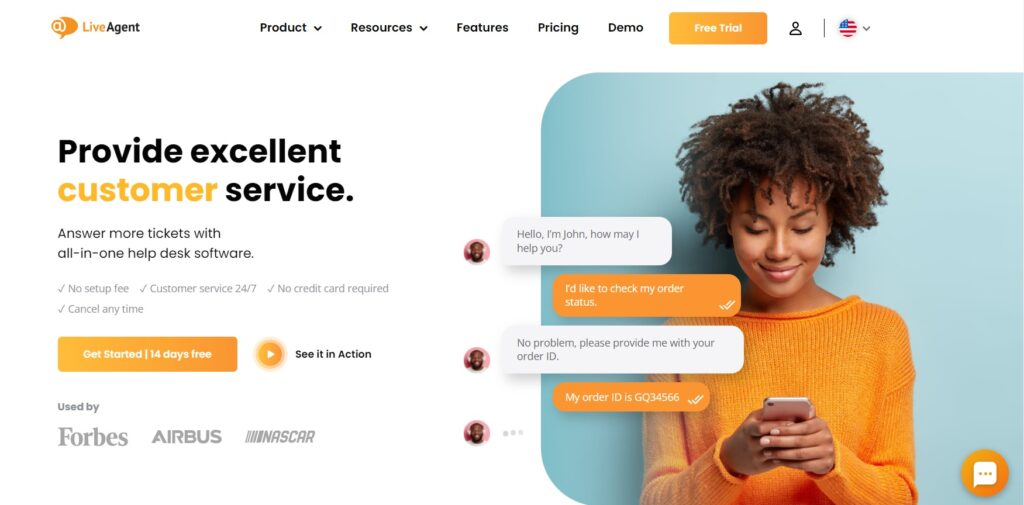 Начална страница на LiveAgent