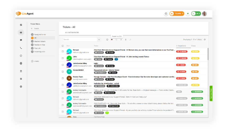 Функция-Универсална пощенска кутия-LiveAgent