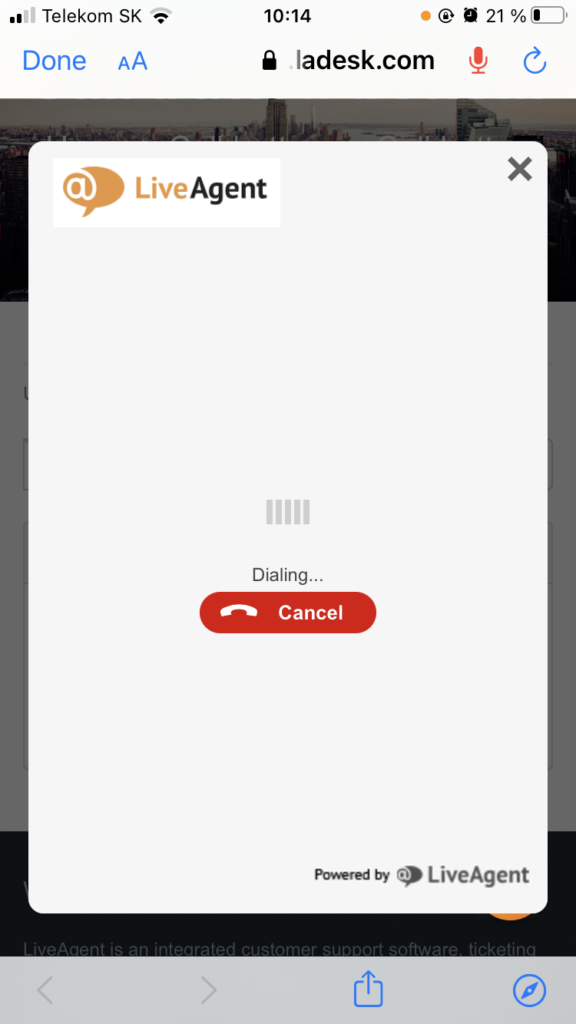 mobile in-browser call