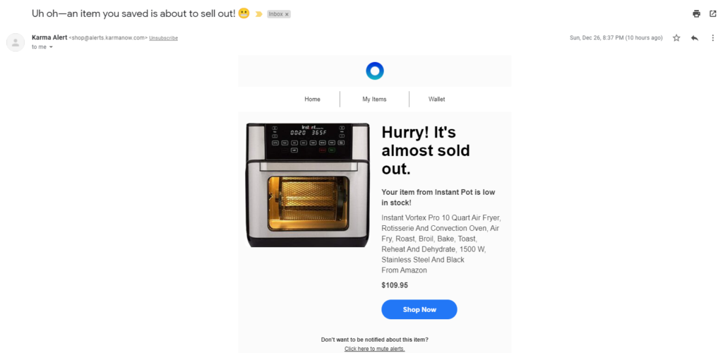 Имейл последен шанс от Karmanow