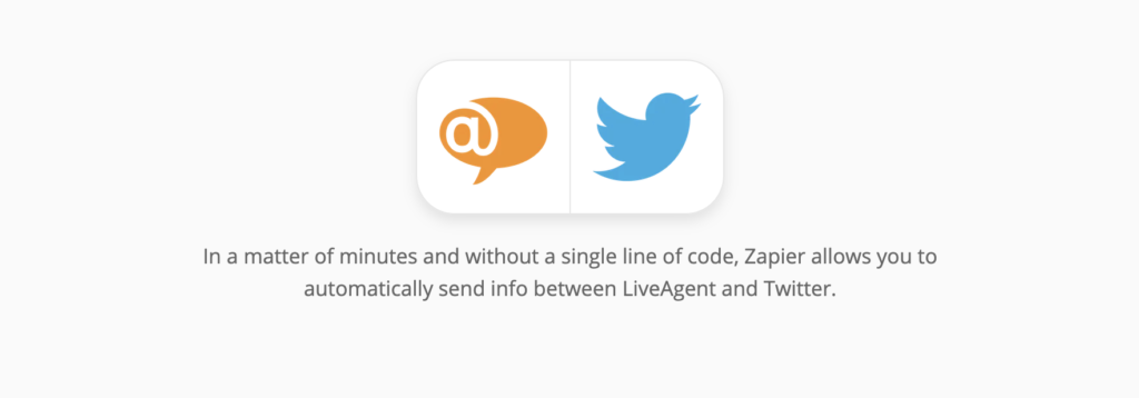 Страница за интеграция на LiveAgent и Twitter в Zapier