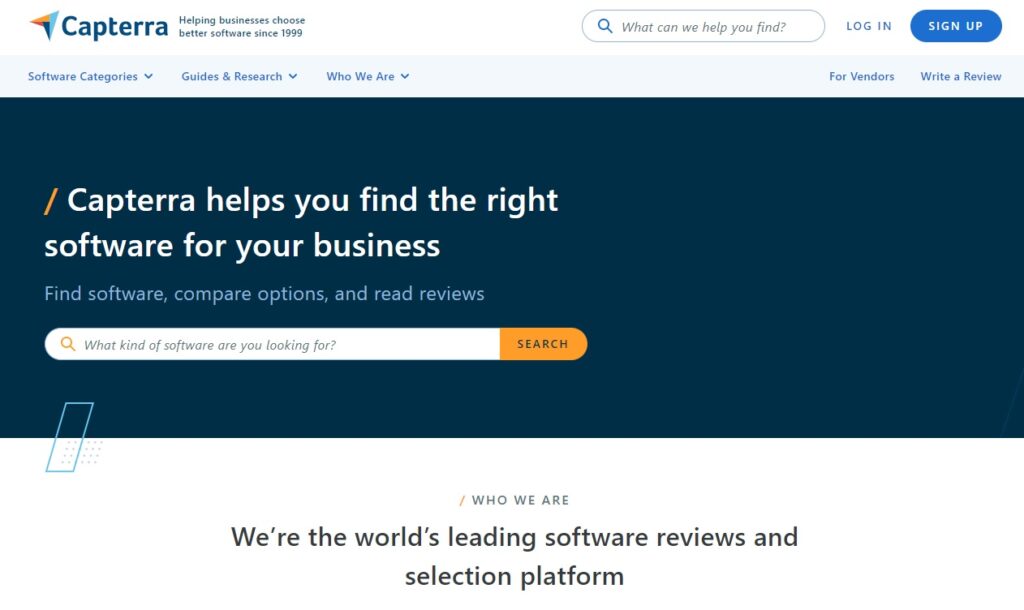 Capterra homepage