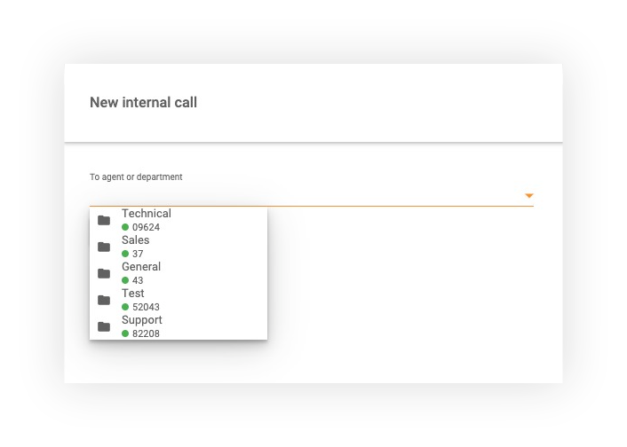 New internal call in LiveAgent