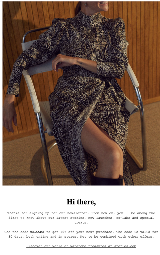 Имейл за абонамент за бюлетин от &Other Stories