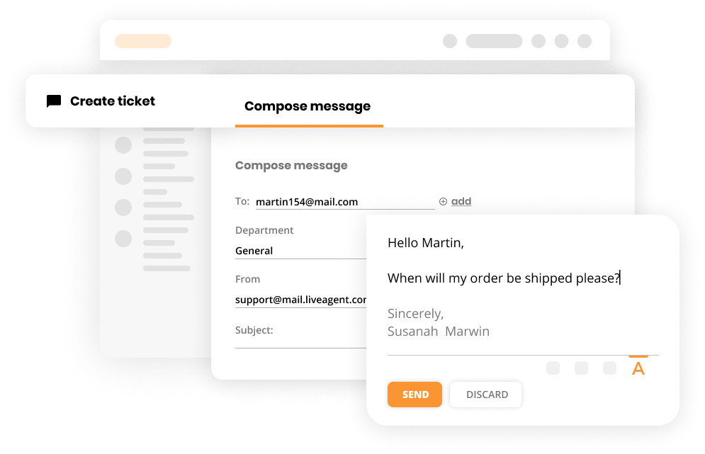 Create ticket in Help desk software - LiveAgent