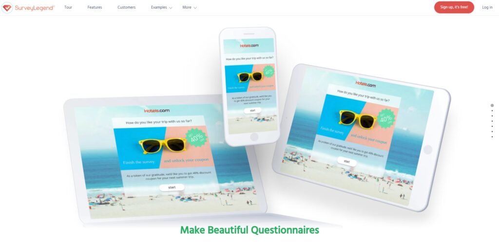 Начална страница на Survey Legend