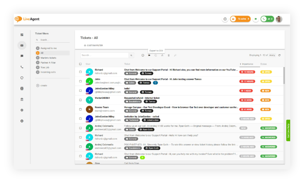 Функция-Универсална пощенска кутия-LiveAgent