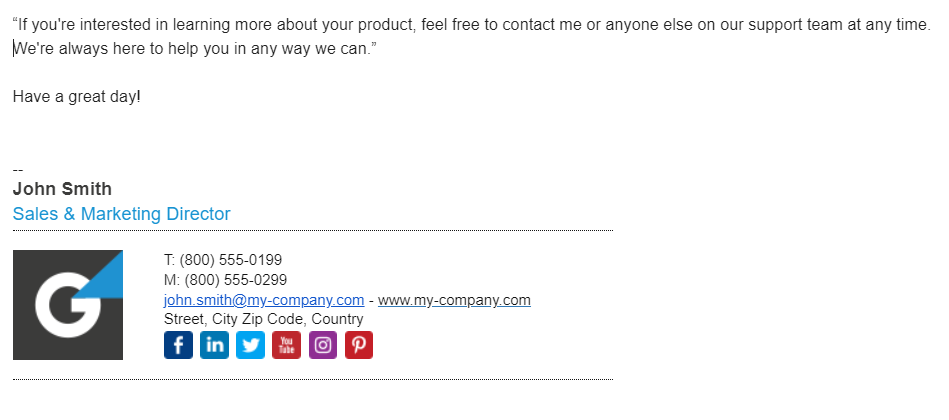 имейл подпис