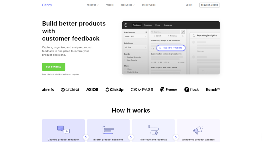 Начална страница на Canny