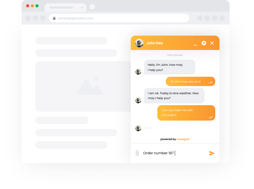 LiveAgent customer view - mockup